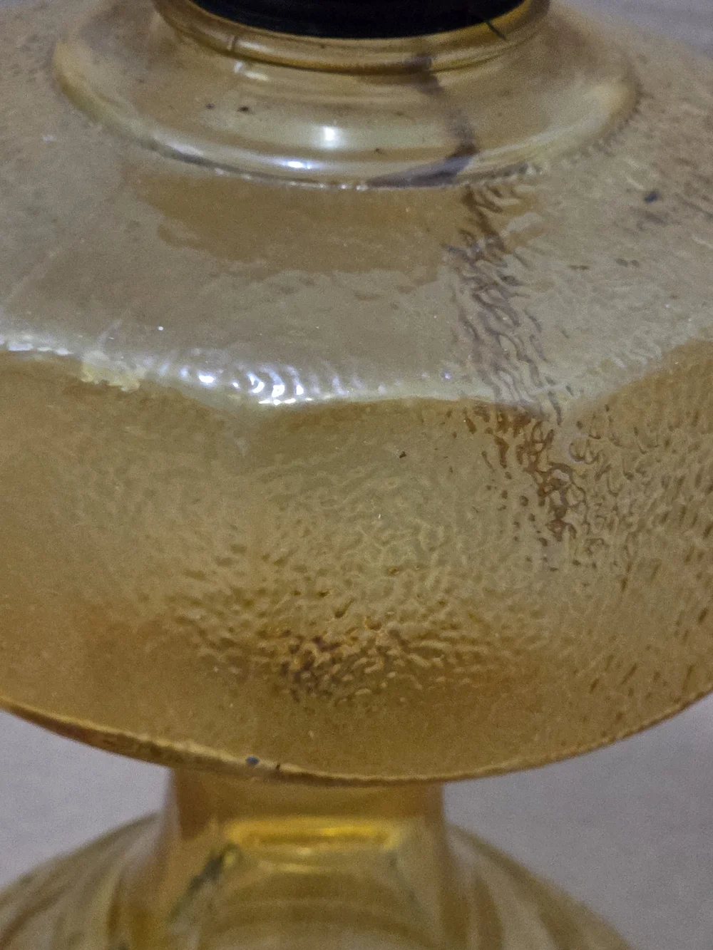 Amber Glass Lantern Lamp — Decorative Home Accent in Yellow